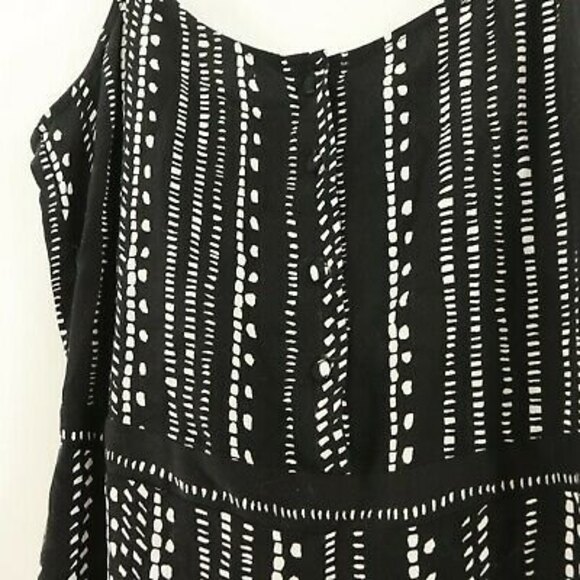 Cupcakes and Cashmere Callia Jumpsuit Size XS Striped Dots Black White EUC B69 - Picture 4 of 7